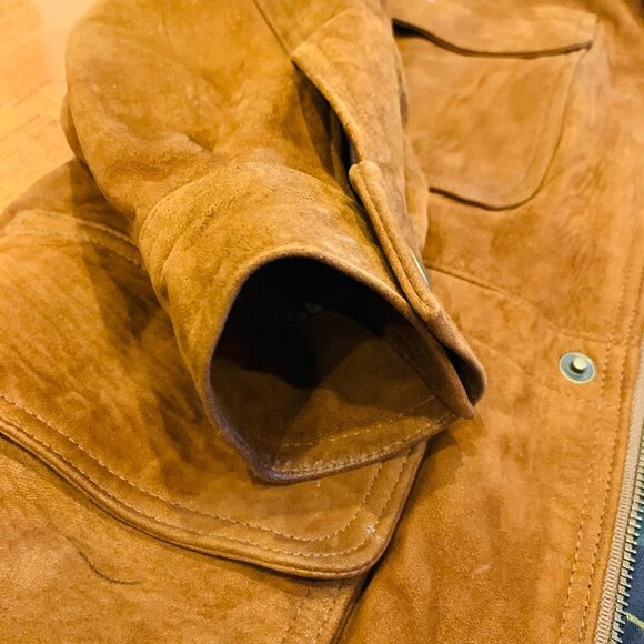 Brooks Brothers Men's Suede Leather Hunting Field Shooting Jacket Car Coat - Picture 3 of 16